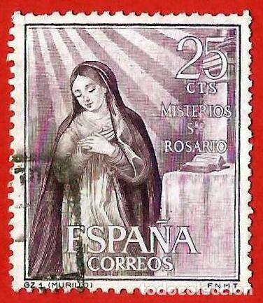 Sellos: Espa&ntilde;a. Spain. 1962. Edifil # 1463. Santo Rosario. Anunciacion. Murillo