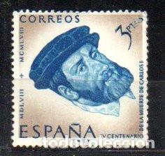 Sellos: SELLO ESPA&Ntilde;A A&Ntilde;O 1958 CARLOS I USADO 3 P. EDIFIL N&ordm; 1231