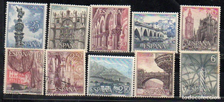 Sellos: SERIE SELLOS ESPA&Ntilde;A A&Ntilde;O 1965 TURISMO USADOS EDIFIL N&ordm; 1643-52