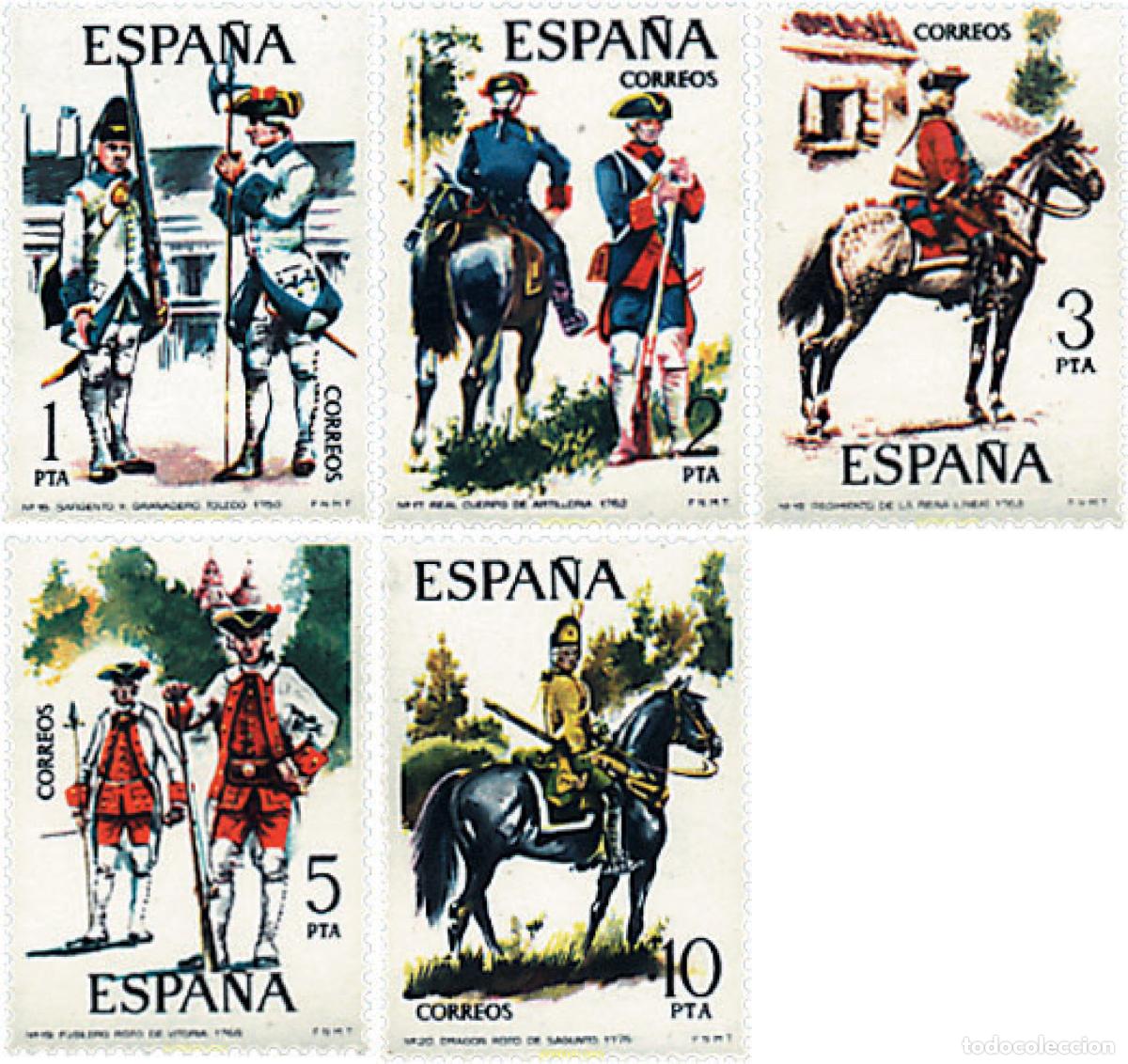 Sellos: 84941 MNH ESPA&Ntilde;A 1975 UNIFORMES MILITARES