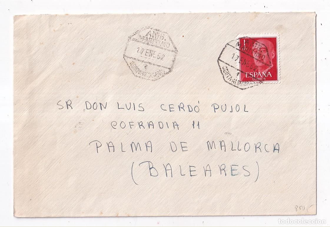 Sellos: SOBRE. CEUTA A PALMA DE MALLORCA. 1962. AMBULANTE MAR&Iacute;TIMO CEUTA ALGECIRAS