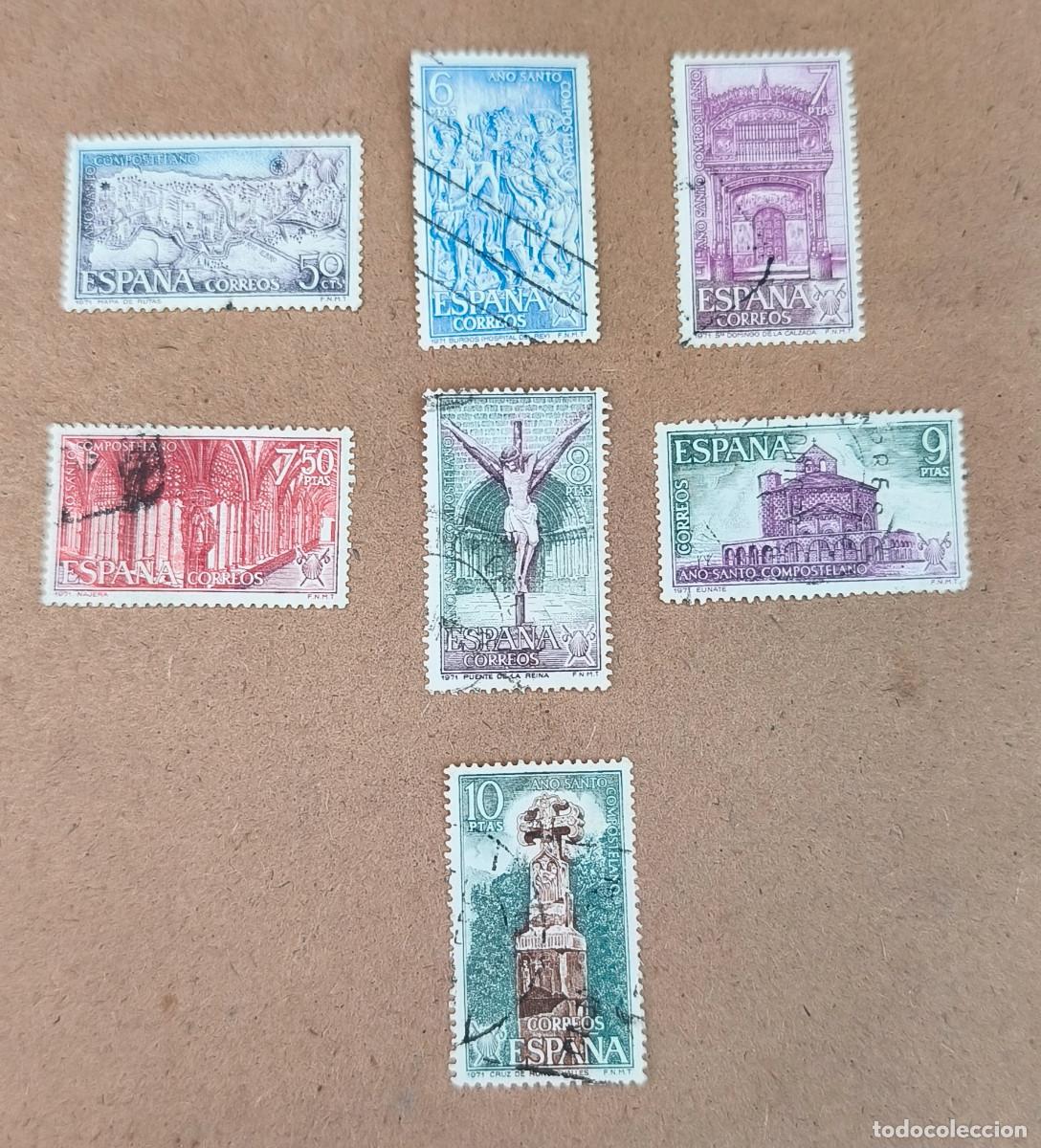 Sellos: Espa&ntilde;a 1971 A&ntilde;o Santo Compostelano Edifil 2047/2053 serie completa