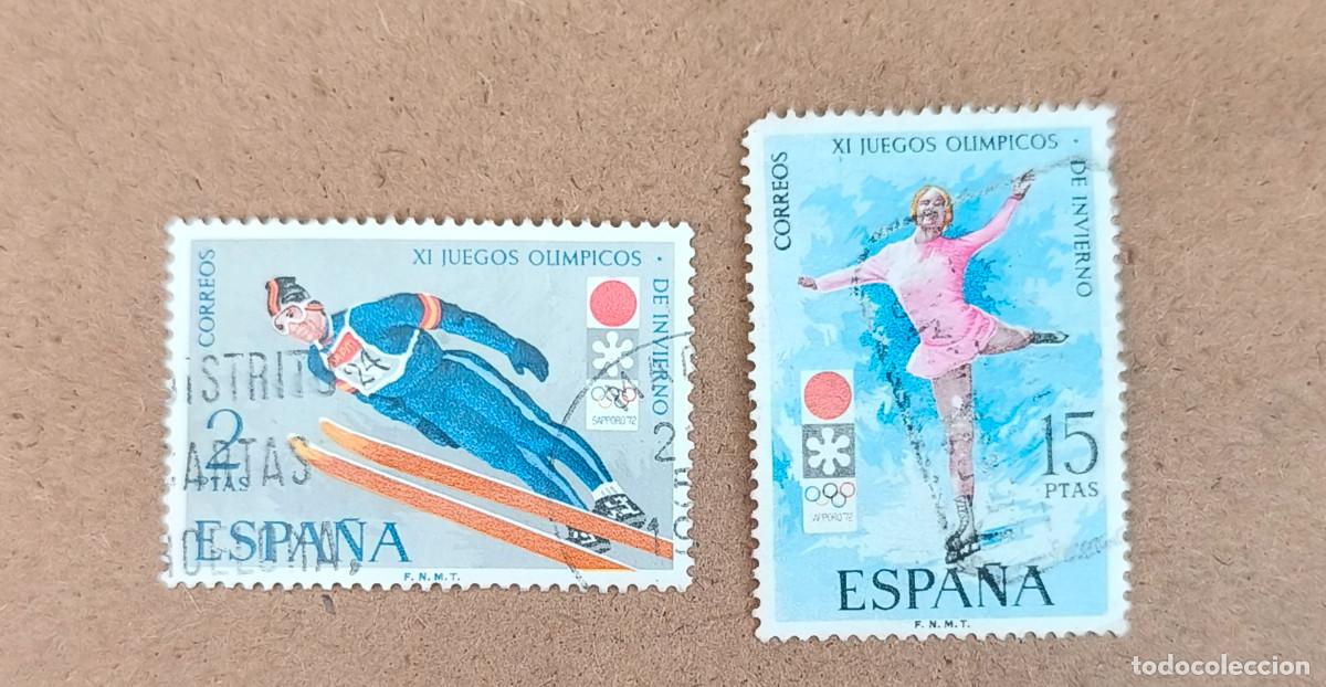 Sellos: Espa&ntilde;a 1972 XI Juegos Ol&iacute;mpicos de invierno en Sapporo. Edifil 2074/2075 serie completa