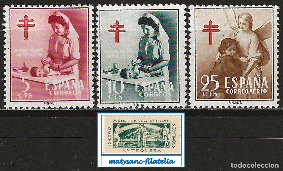 Francobolli: ESPA&Ntilde;A 1953. EDIFIL 1121/1123. SERIE COMPLETA &rdquo;PRO TUBERCULOSOS&rdquo;. MNH***