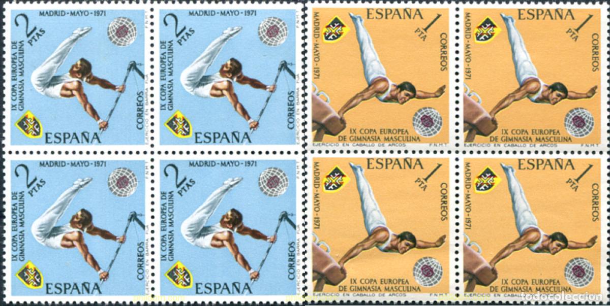 Sellos: 323901 MNH ESPA&Ntilde;A 1971 9 COPA EUROPEA DE GIMNASIA MASCULINA