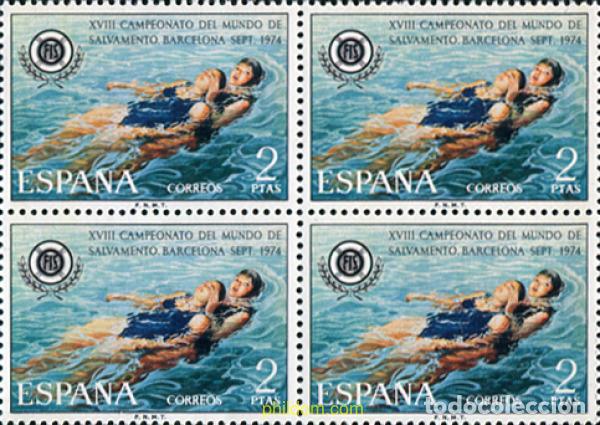 Sellos: 326517 MNH ESPA&Ntilde;A 1974 18 CAMPEONATO MUNDIAL DE SALVAMENTO