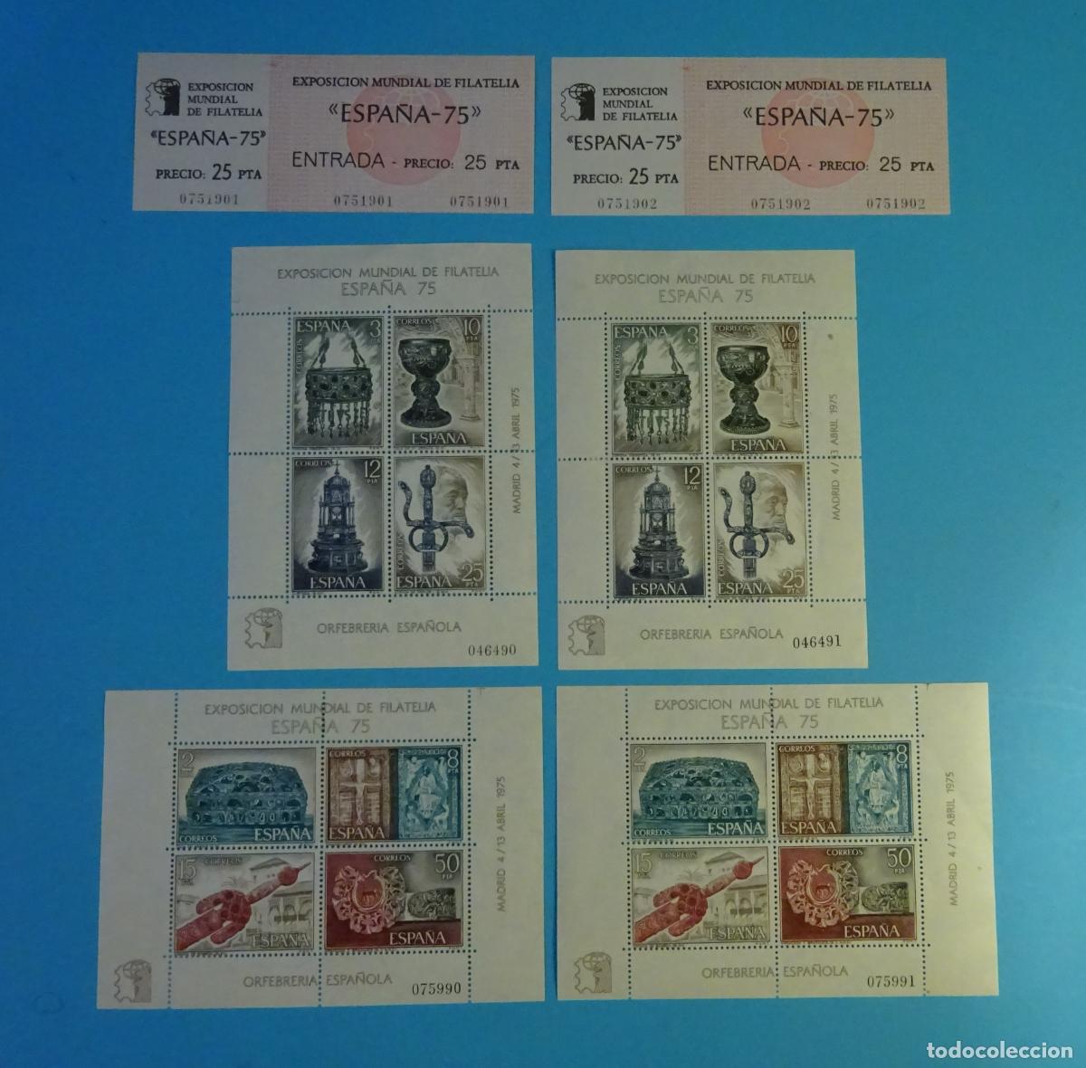 Sellos: ESPA&Ntilde;A EXPOSICI&Oacute;N MUNDIAL DE FILATELIA 1975 EDIFIL 2252 / 2253