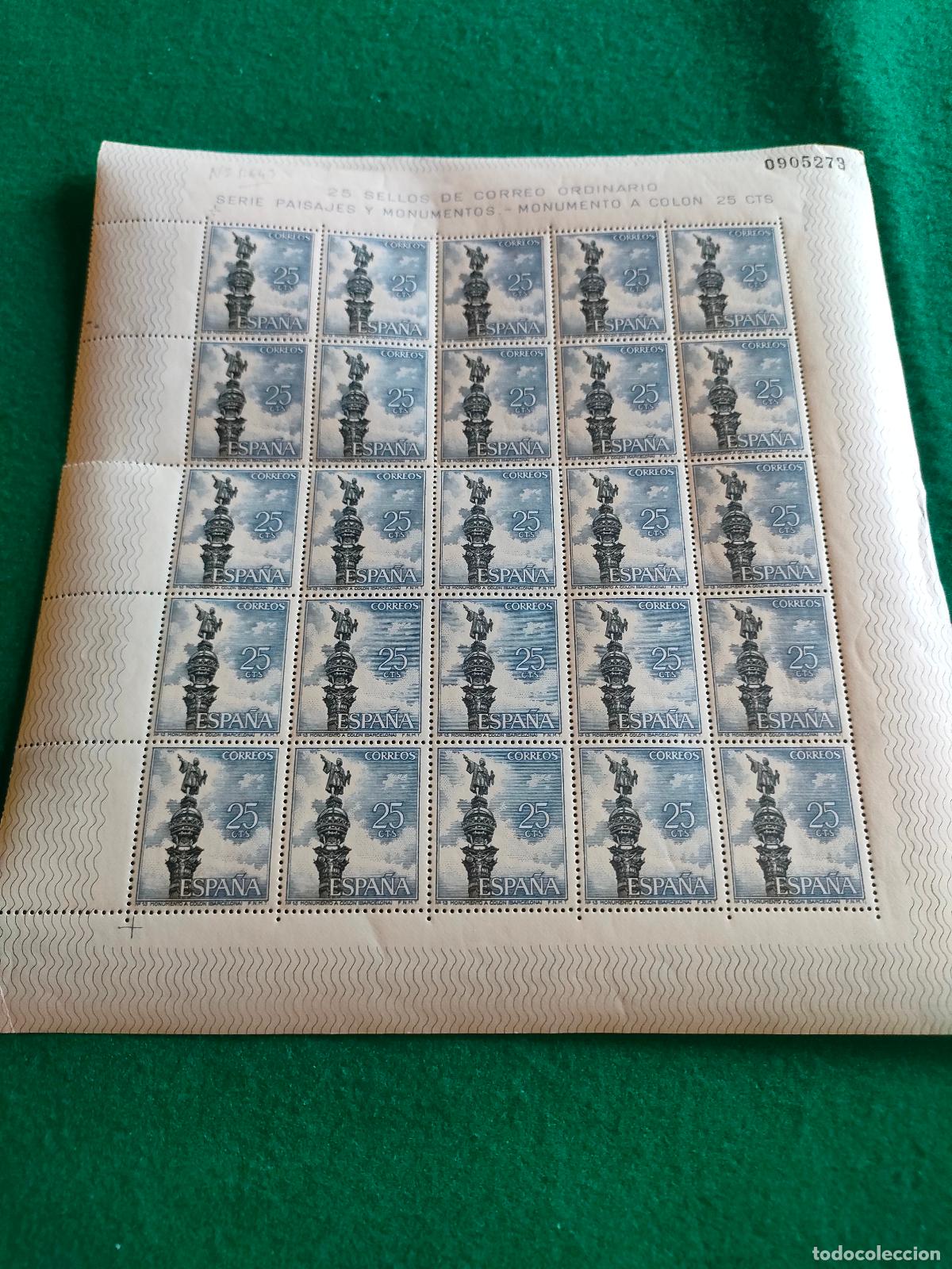 Sellos: EDIFIL 1643 PLIEGO DE 25 SELLOS