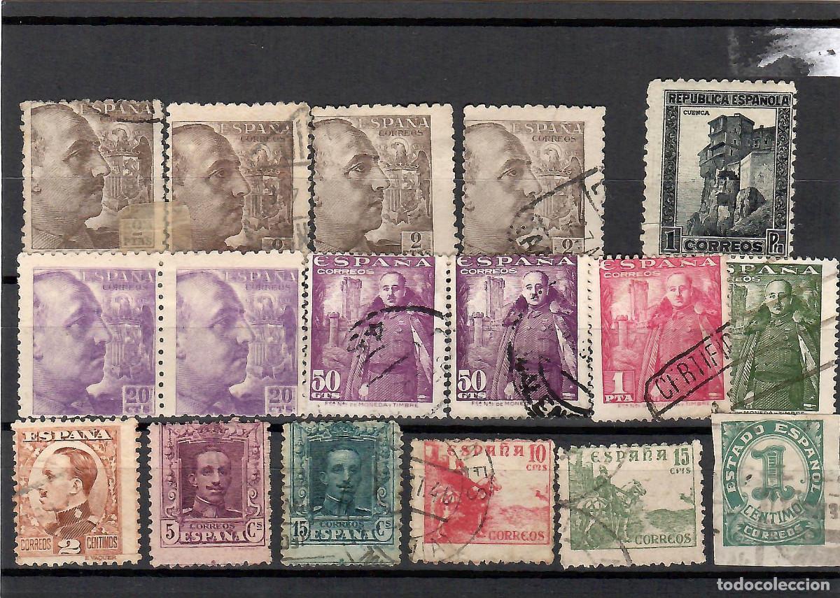 Sellos: FICHA CON SELLOS DE ESPA&Ntilde;A 1er CENTENARIO DESCENTRADOS - Foto 1