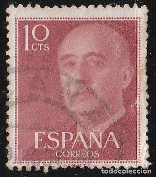 Sellos: Espa&ntilde;a 1955 Edifil 1143 Sello &ordm; General Francisco Franco Bahamonde (1892-1975) Michel 1040 Yvert 854