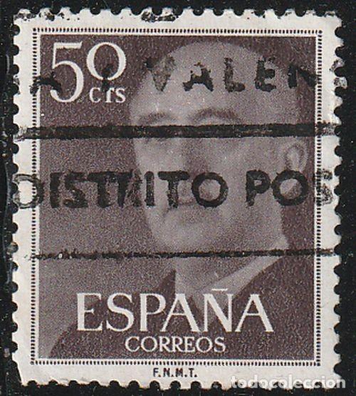 Sellos: Espa&ntilde;a 1955 Edifil 1149 Sello &ordm; General Francisco Franco Bahamonde (1892-1975) Michel 1046 Yvert 860