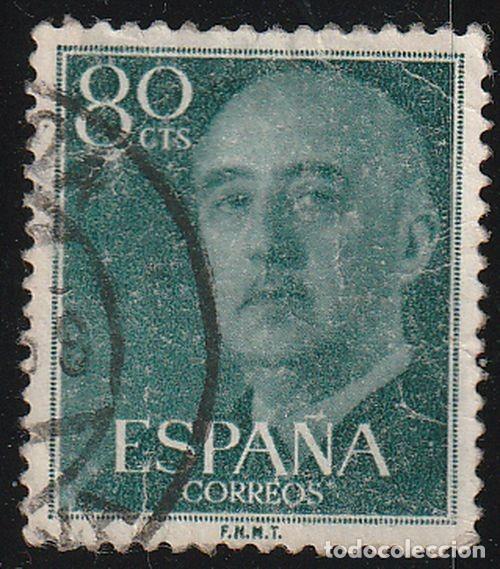 Sellos: Espa&ntilde;a 1955 Edifil 1152 Sello &ordm; General Francisco Franco Bahamonde (1892-1975) Michel 1049 Yvert 863