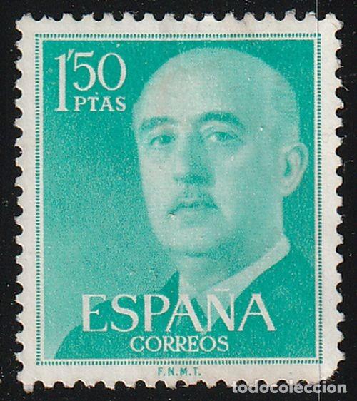 Sellos: Espa&ntilde;a 1955 Edifil 1155 Sello &ordm; General Francisco Franco Bahamonde (1892-1975) Michel 1080 Yvert 864