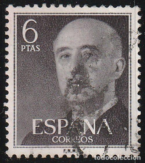 Sellos: Espa&ntilde;a 1955 Edifil 1161 Sello &ordm; General Francisco Franco Bahamonde (1892-1975) Michel 1054 Yvert 868