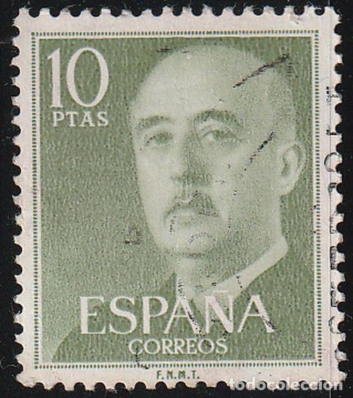 Sellos: Espa&ntilde;a 1955 Edifil 1163 Sello &ordm; General Francisco Franco Bahamonde (1892-1975) Michel 1055 Yvert 869
