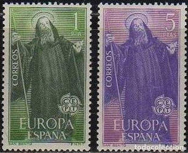 Sellos: Espa&ntilde;a 1965 Edifil 1675/6 Sellos ** Europa CEPT San Benito Michel 1565/6 Yvert 1335/6 Spain Stamps