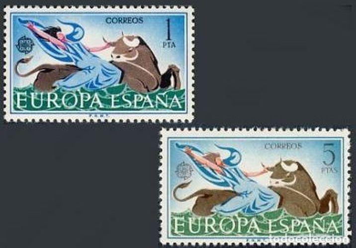 Sellos: Espa&ntilde;a 1966 Edifil 1747/8 Sellos ** Europa CEPT El rapto de Europa por Zeus Michel 1642/3 Yvert 1402