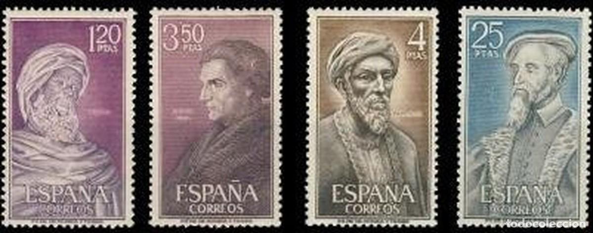 Sellos: Espa&ntilde;a 1967 Edifil 1791/4 Sellos ** Personajes Espa&ntilde;oles Ibn Rush &rdquo;Averroes&rdquo;, Jose de Acosta, Maimon