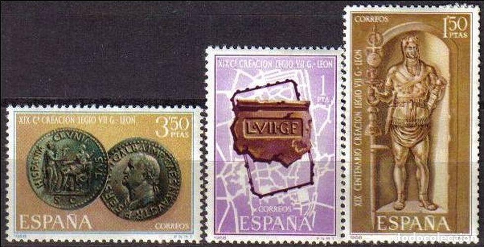 Sellos: Espa&ntilde;a 1968 Edifil 1871/3 Sellos ** Aniversario Fundacion Leon Legio Gemina Plano, Legionario Romano