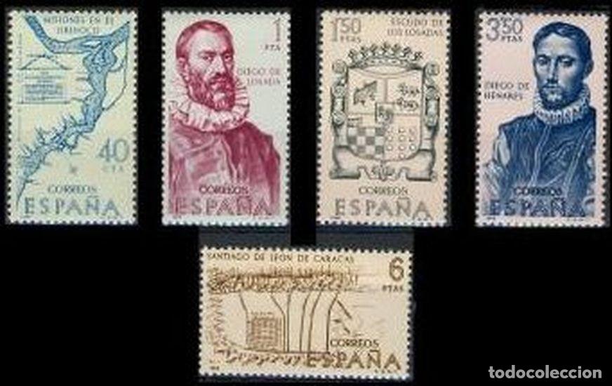 Sellos: Espa&ntilde;a 1968 Edifil 1889/93 Sellos ** Forjadores de America Orinoco, Diego de Losada, Escudo Armas,