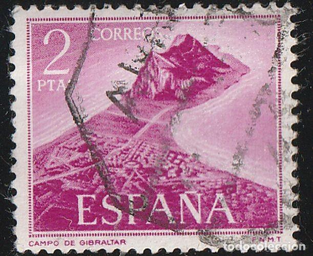 Sellos: Espa&ntilde;a 1969 Edifil 1934 Sello &ordm; Pro Trabajadores de Gibraltar Vistas del Pe&ntilde;on y Bahia de Algeciras