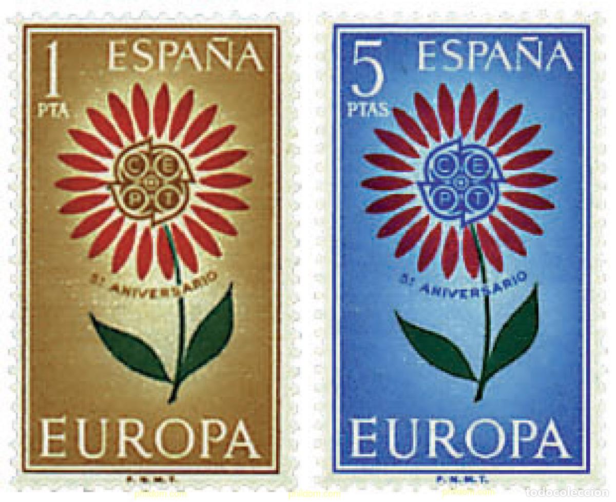 Sellos: 97450 MNH ESPA&Ntilde;A 1964 EUROPA CEPT. MARGARITA CON 22 PETALOS