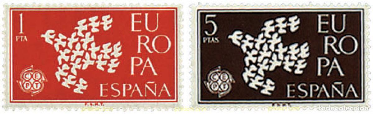 Sellos: 84551 MNH ESPA&Ntilde;A 1961 EUROPA CEPT. PALOMA