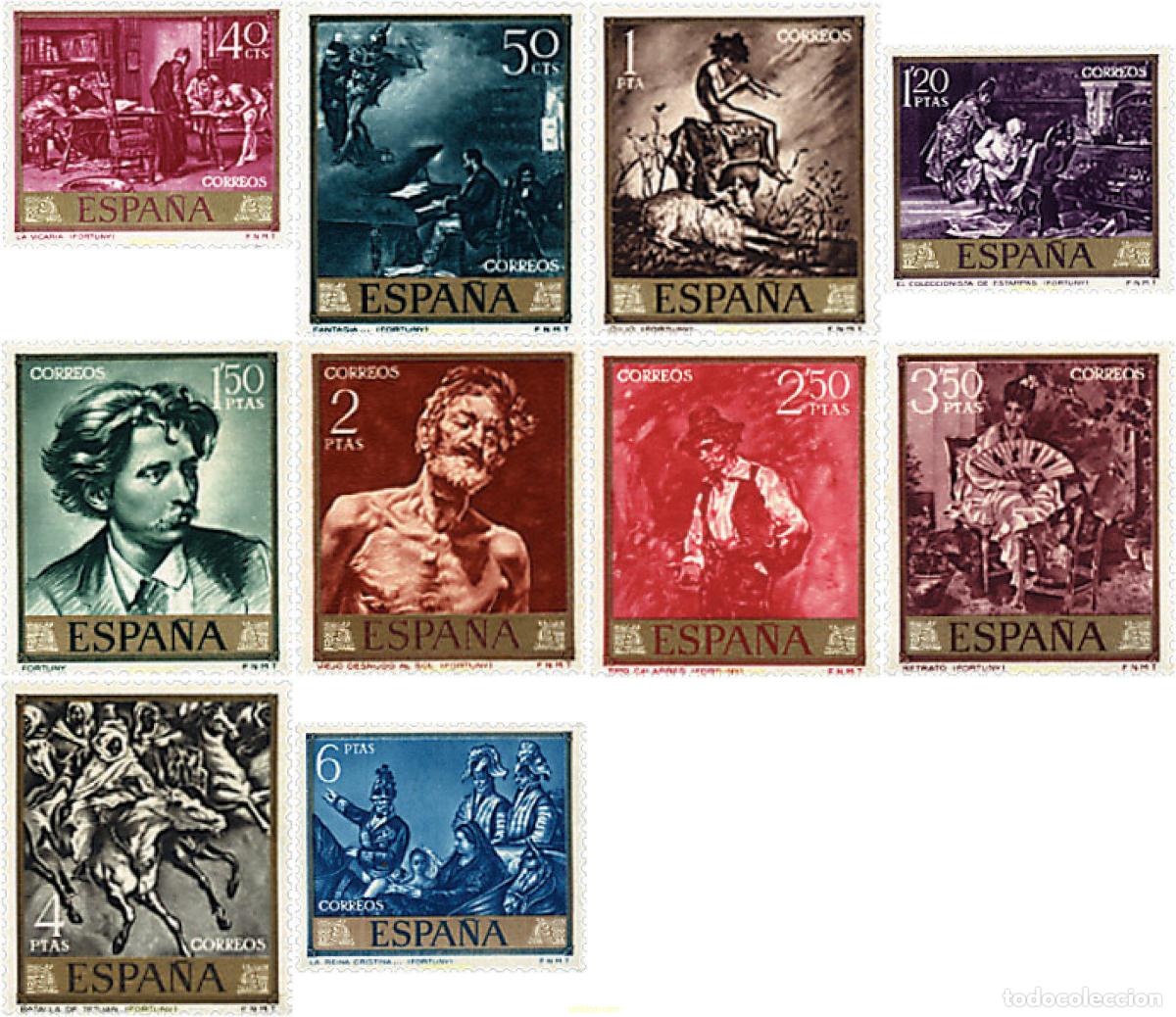 Sellos: 84737 MNH ESPA&Ntilde;A 1968 PINTURAS DE MARIANO FORTUNY MARSAL