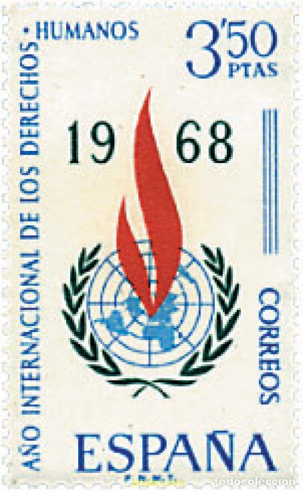 Selos: 84739 MNH ESPA&Ntilde;A 1968 A&Ntilde;O INTERNACIONAL DE LOS DERECHOS HUMANOS