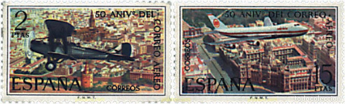 Sellos: 84827 MNH ESPA&Ntilde;A 1971 50 ANIVERSARIO DEL ESTABLECIMIENTO DEL CORREO AEREO