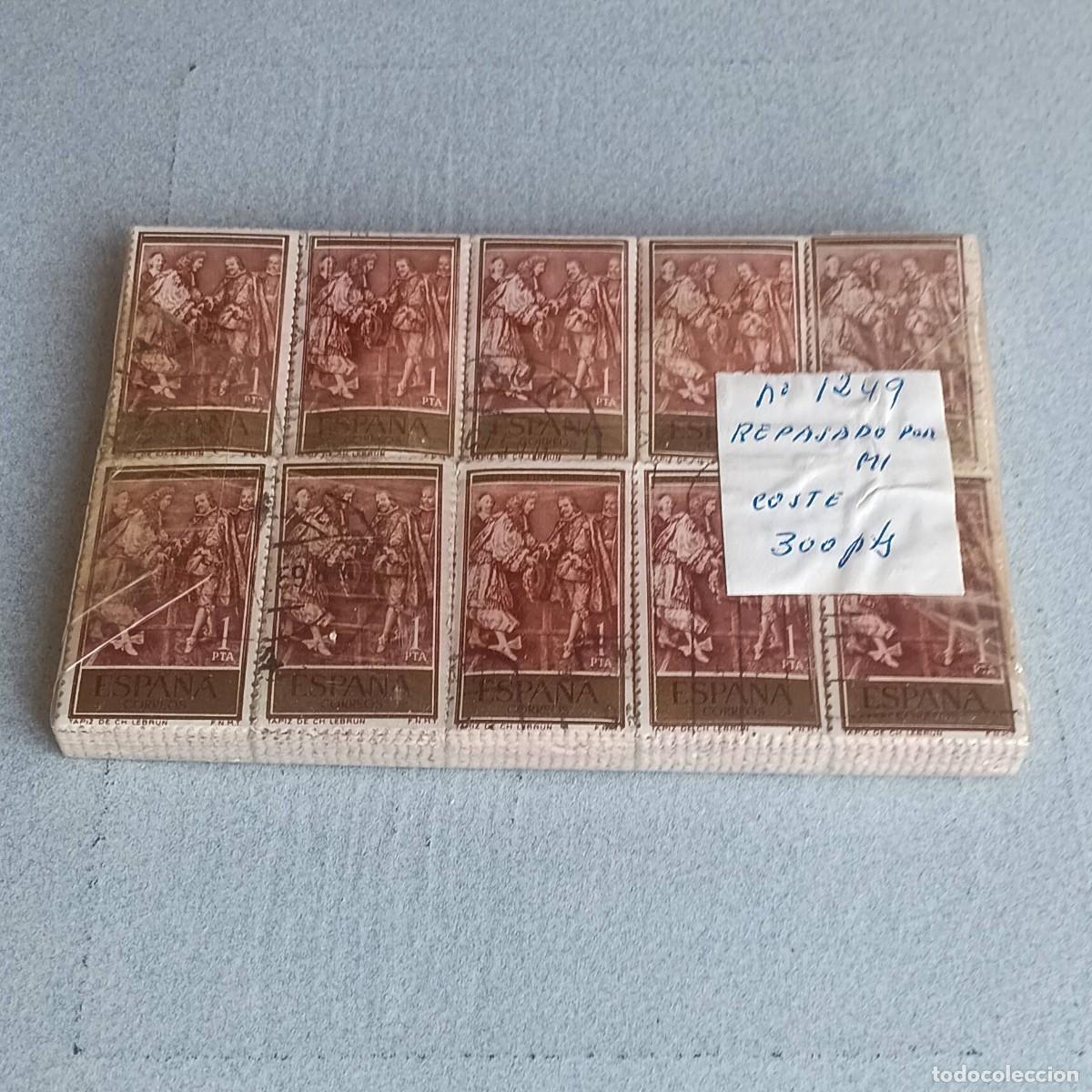 Sellos: ESPA&Ntilde;A. PAZ DE LOS PIRINEOS. 1.000 SELLOS Matasello. Edifil. 1249 + OBSEQUIO