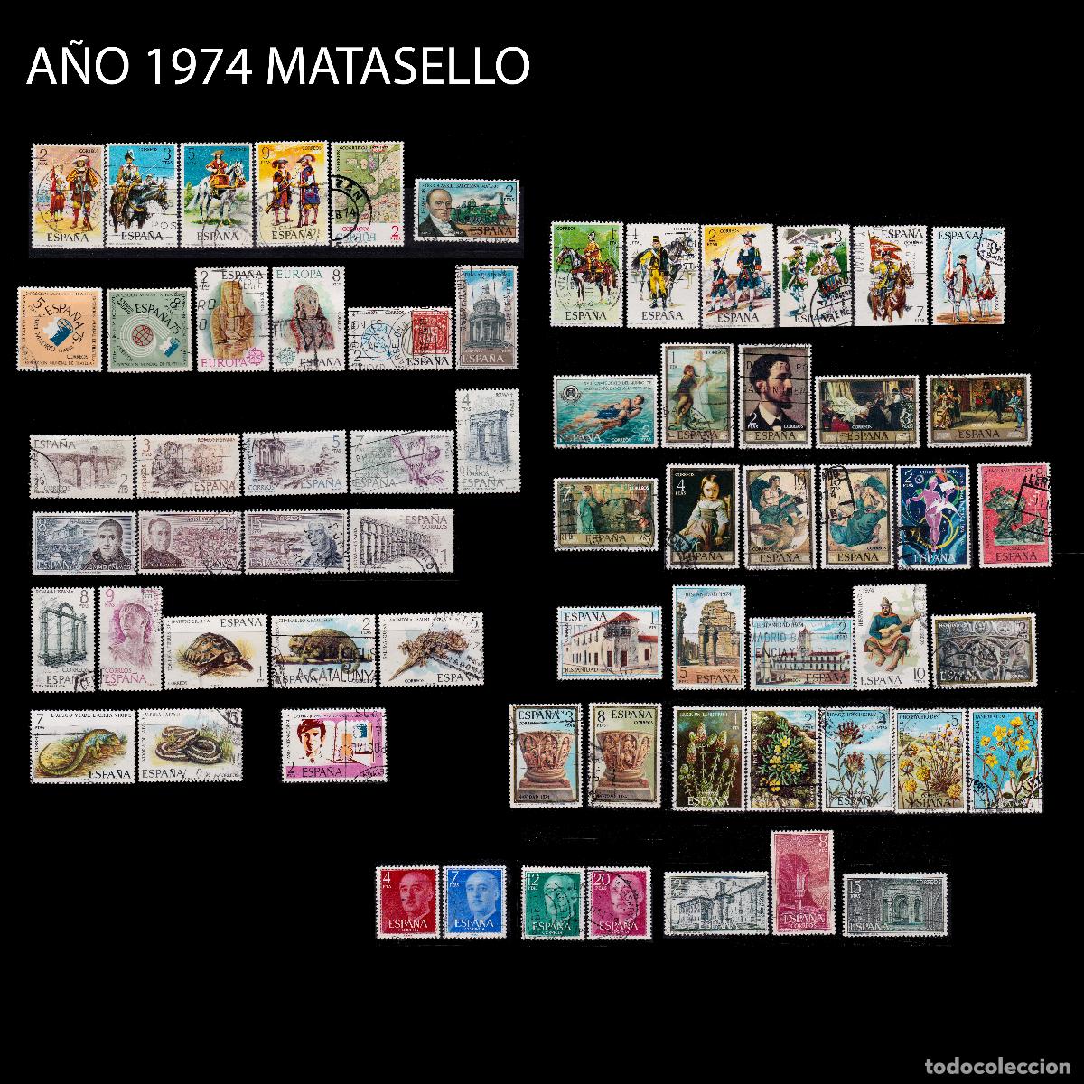 Sellos: Espa&ntilde;a. A&Ntilde;O COMPLETO 1974. Matasello. Edifil. 2167-2231