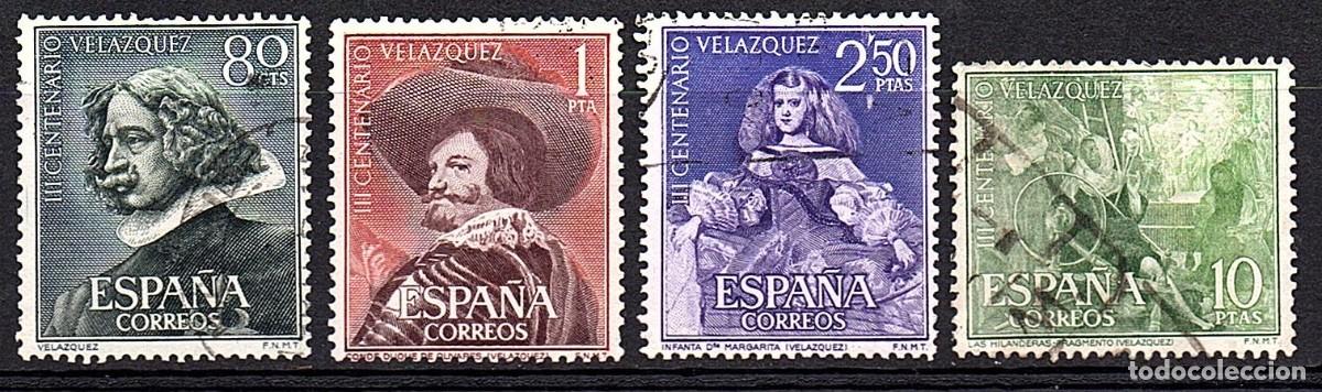 Sellos: SERIE USADA III CENT. DE LA MUERTE DE VELAZQUEZ - A&Ntilde;O 1.961