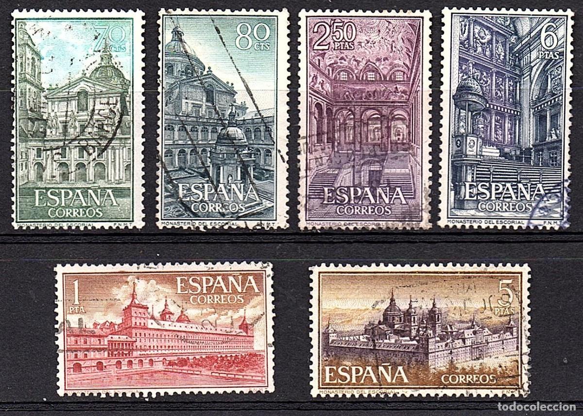 Sellos: SERIE USADA MONASTERIO DEL ESCORIAL - A&Ntilde;O 1.961 - Foto 1