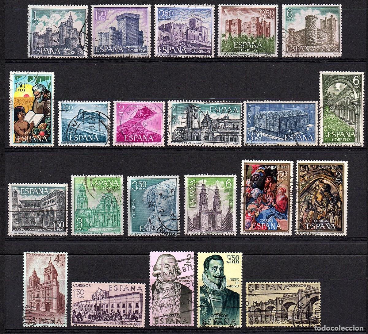 Sellos: VARIAS SERIES COMPLETAS USADAS DE ESPA&Ntilde;A A&Ntilde;O 1.969 (3)