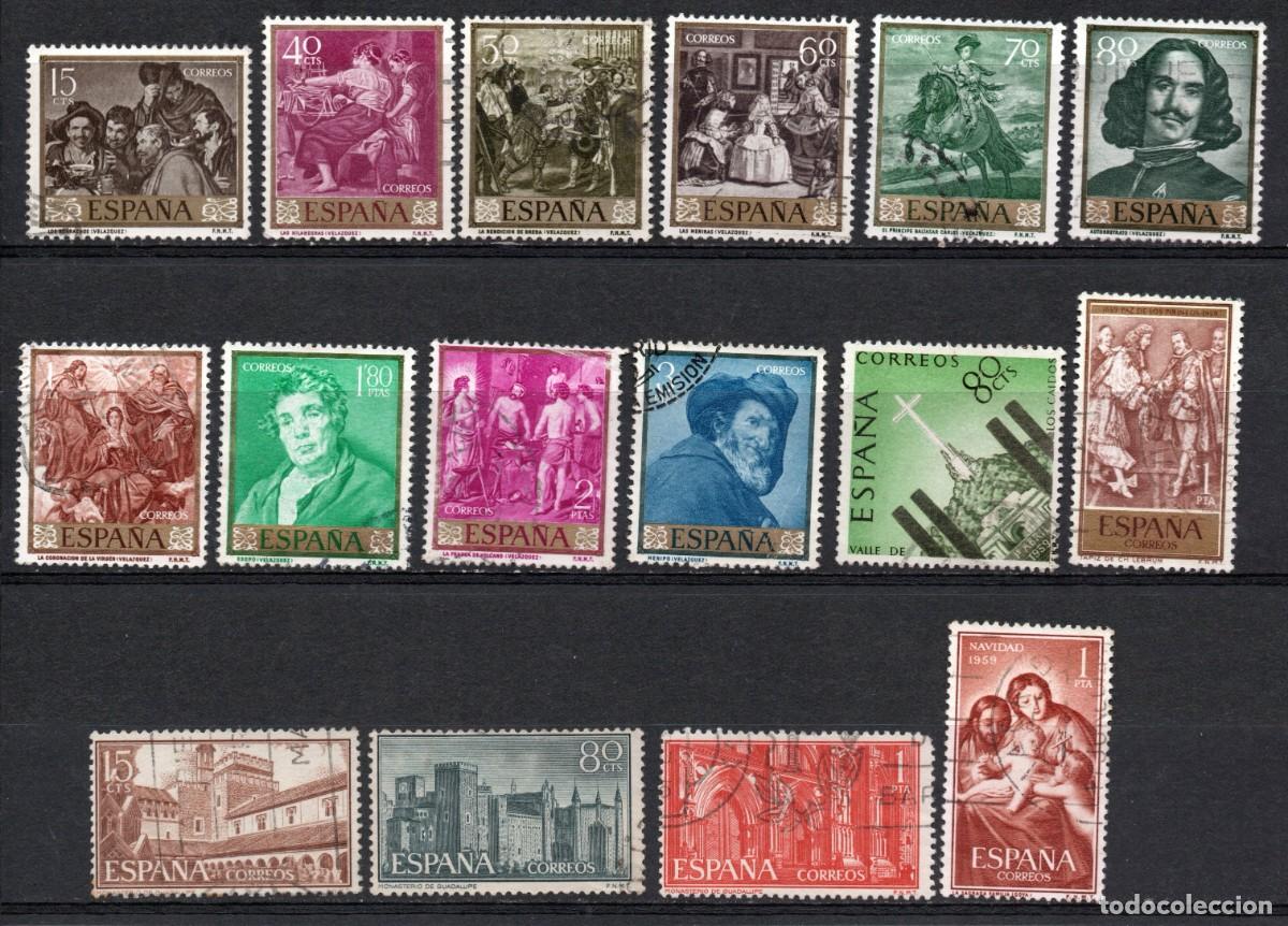 Sellos: VARIAS SERIES COMPLETAS USADAS DE ESPA&Ntilde;A A&Ntilde;O 1.959 (1) - Foto 1
