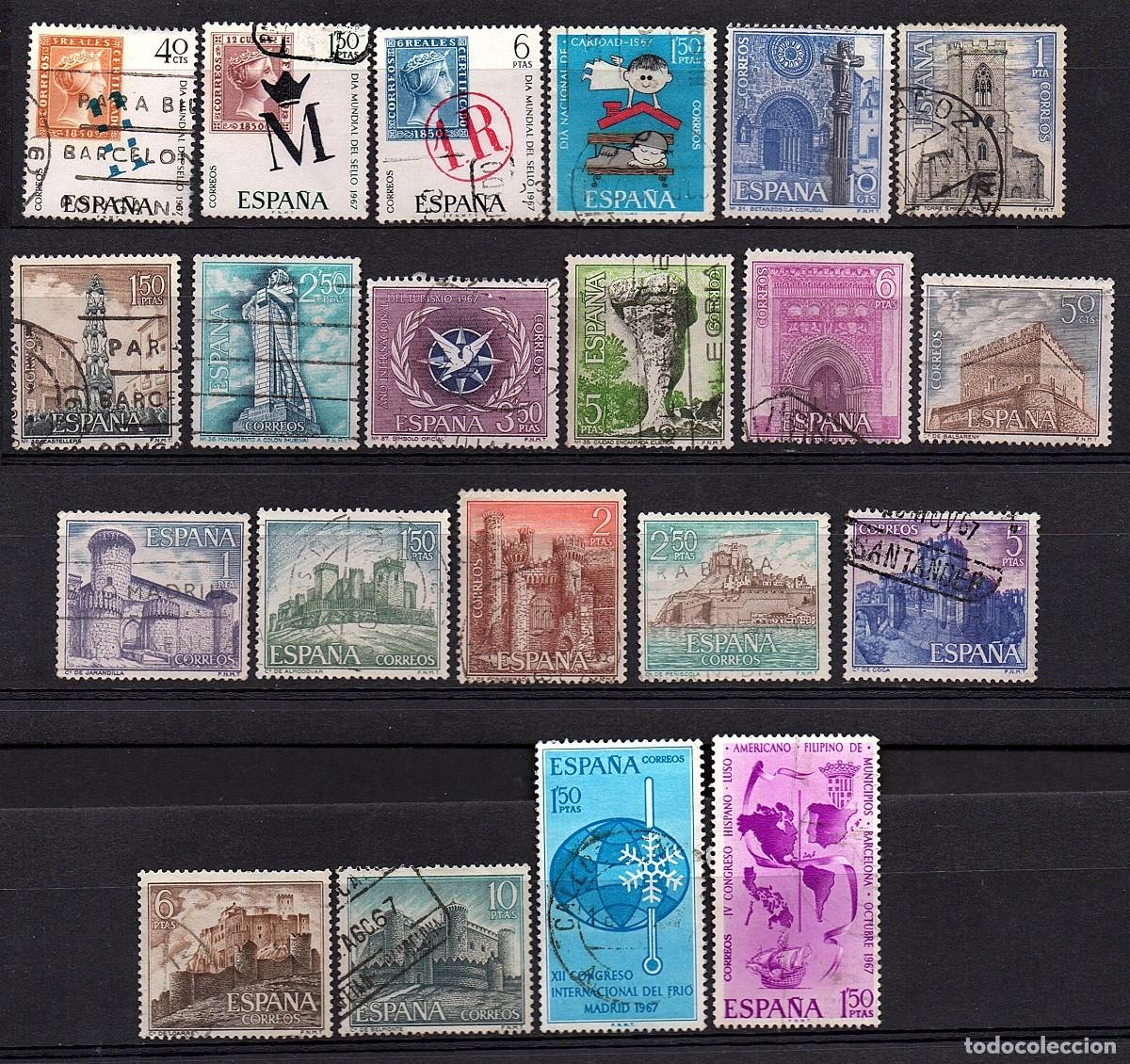 Sellos: VARIAS SERIES COMPLETAS USADAS DE ESPA&Ntilde;A A&Ntilde;O 1.967 (3)