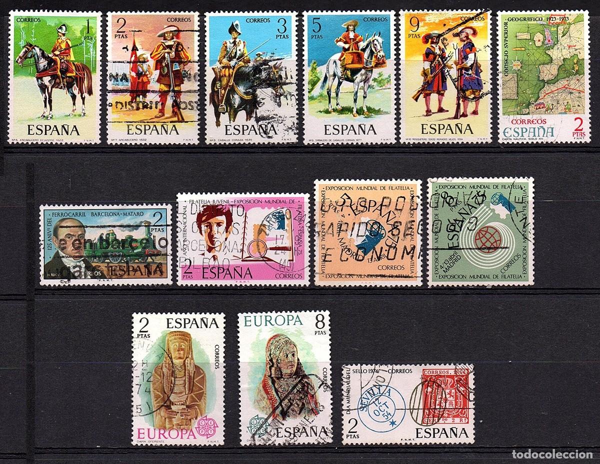 Sellos: VARIAS SERIES COMPLETAS USADAS DE ESPA&Ntilde;A A&Ntilde;O 1.974 (3)