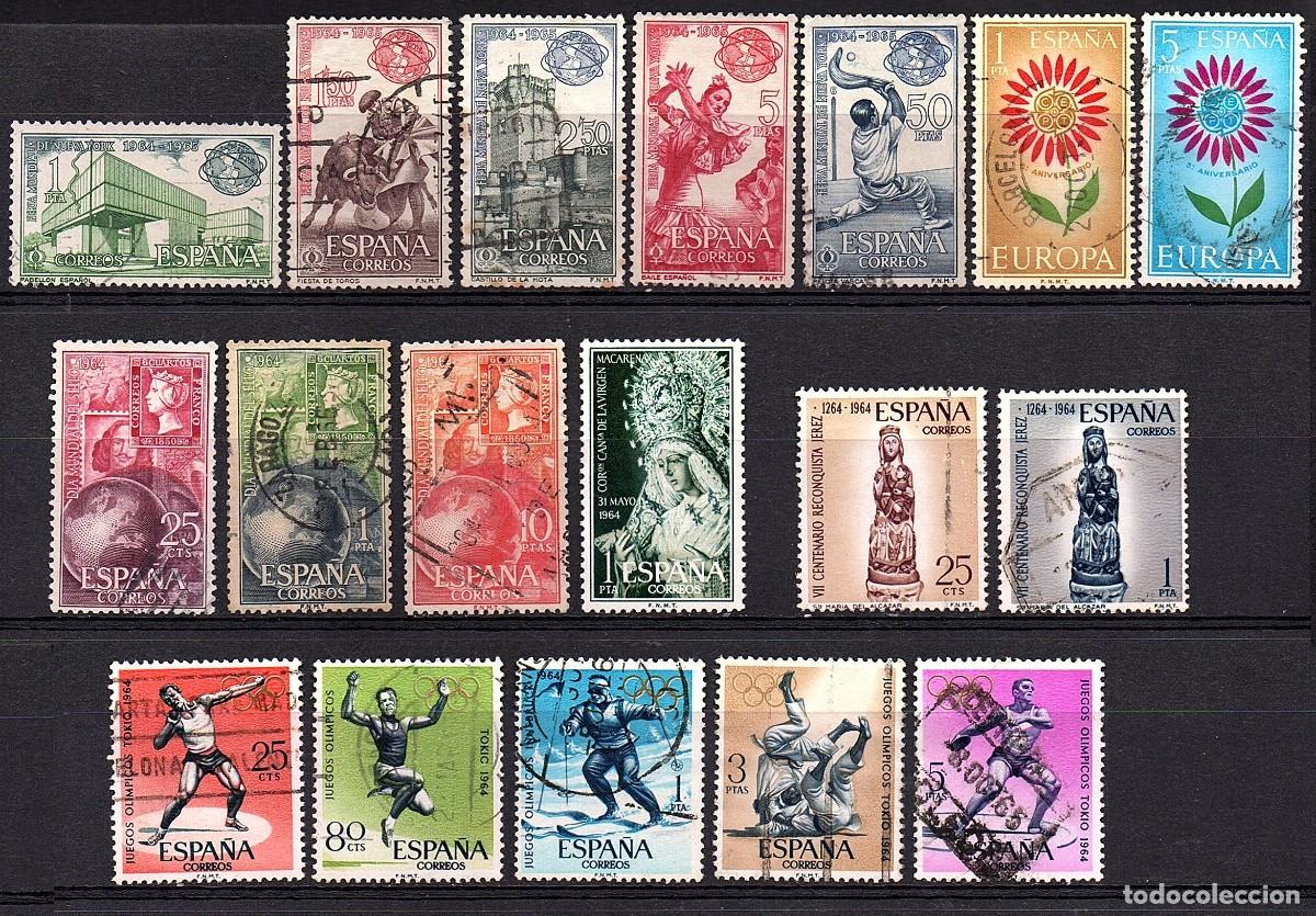 Sellos: VARIAS SERIES COMPLETAS USADAS DE ESPA&Ntilde;A A&Ntilde;O 1.964 (2) - Foto 1
