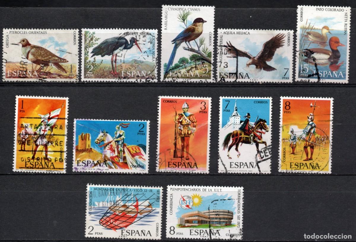 Sellos: VARIAS SERIES COMPLETAS USADAS DE ESPA&Ntilde;A A&Ntilde;O 1.973 (4)