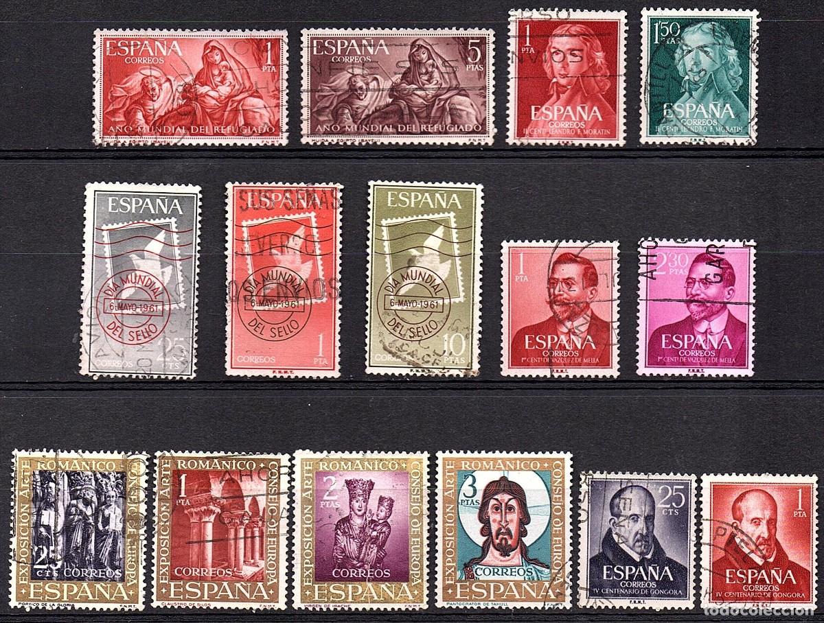 Sellos: VARIAS SERIES COMPLETAS USADAS DE ESPA&Ntilde;A A&Ntilde;O 1.961(1) - Foto 1