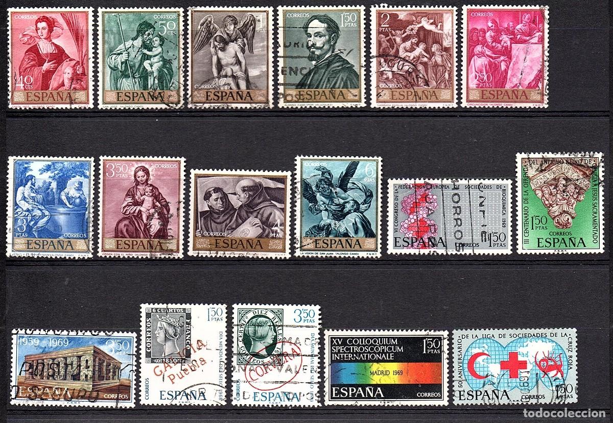 Sellos: VARIAS SERIES COMPLETAS USADAS DE ESPA&Ntilde;A A&Ntilde;O 1.969 (2)