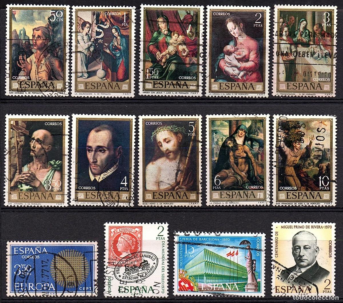 Sellos: VARIAS SERIES COMPLETAS USADAS DE ESPA&Ntilde;A A&Ntilde;O 1.970 (2)