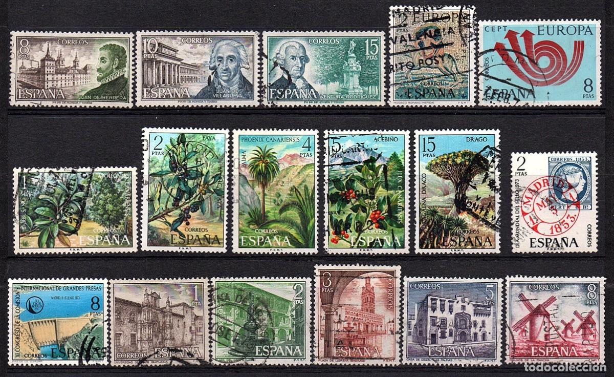 Sellos: VARIAS SERIES COMPLETAS USADAS DE ESPA&Ntilde;A A&Ntilde;O 1.973 (1)