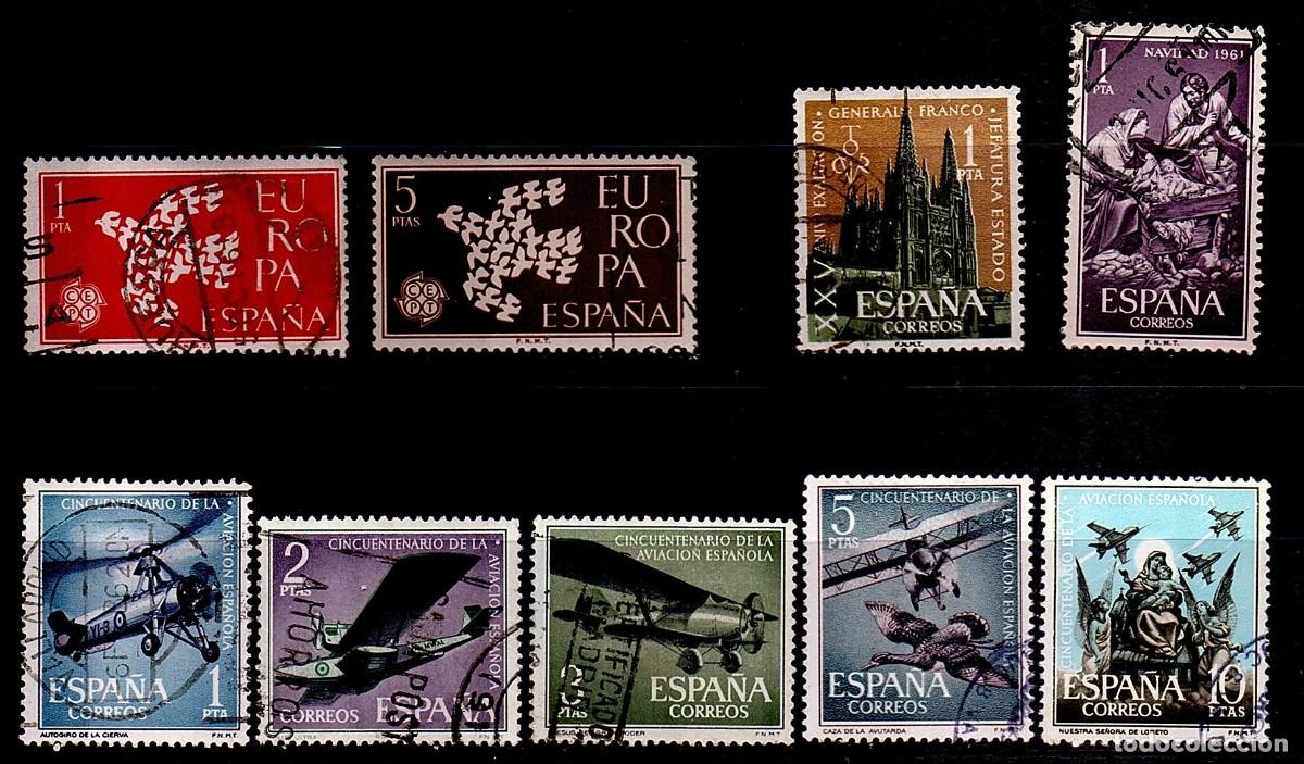 Sellos: VARIAS SERIES COMPLETAS USADAS DE ESPA&Ntilde;A A&Ntilde;O 1.961(3)