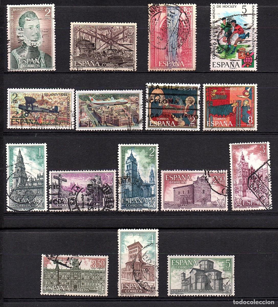 Sellos: VARIAS SERIES COMPLETAS USADAS DE ESPA&Ntilde;A A&Ntilde;O 1.971 (4)