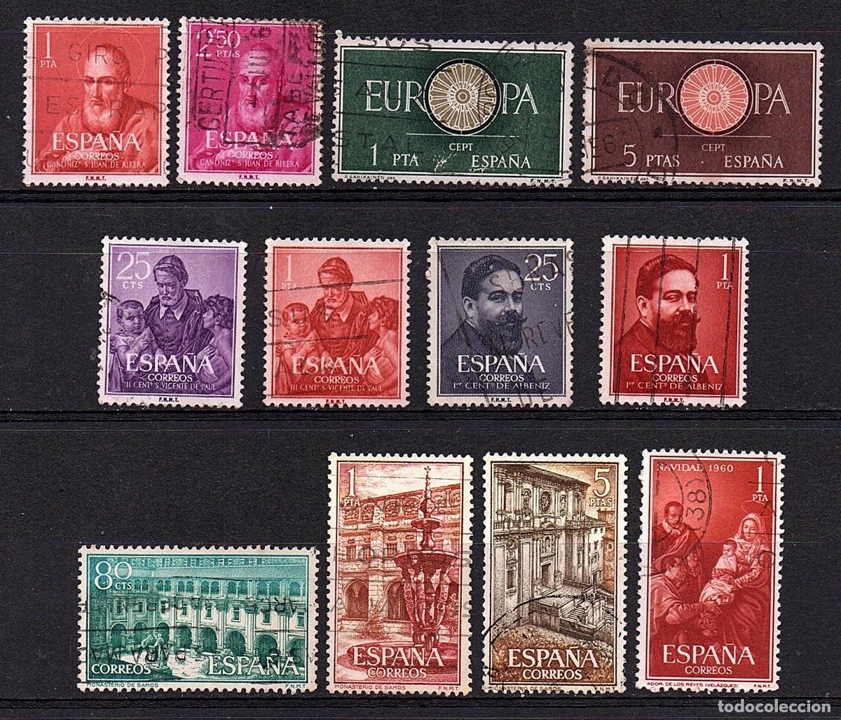 Sellos: VARIAS SERIES COMPLETAS USADAS DE ESPA&Ntilde;A A&Ntilde;O 1.960 (2) - Foto 1