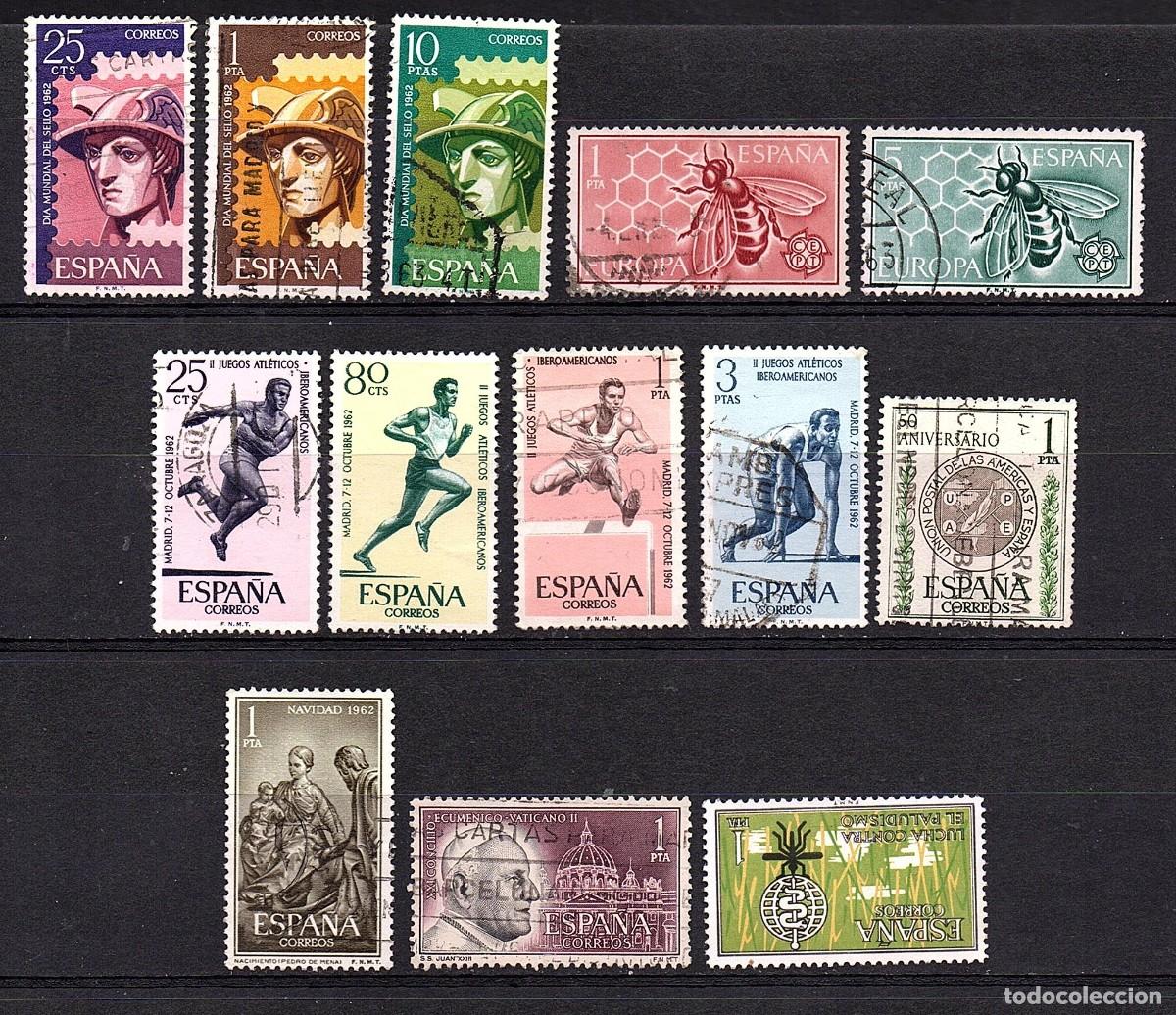 Sellos: VARIAS SERIES COMPLETAS USADAS DE ESPA&Ntilde;A A&Ntilde;O 1.962 (3)
