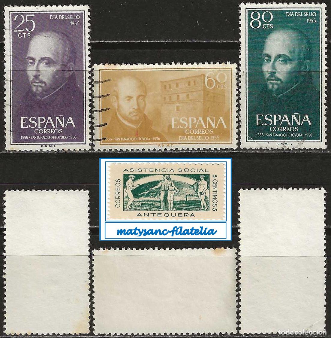 Selos: ESPA&Ntilde;A 1955. EDIFIL 1166/1168. SAN IGNACIO DE LOYOLA. SERIE COMPLETA USADA. L4.