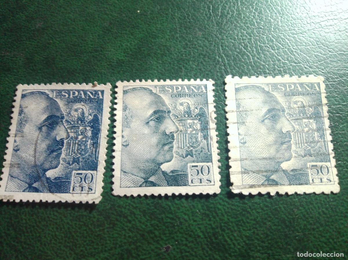 Sellos: FRANCO 50 CTS CENTIMOS X 3 ESPA&Ntilde;A USADO